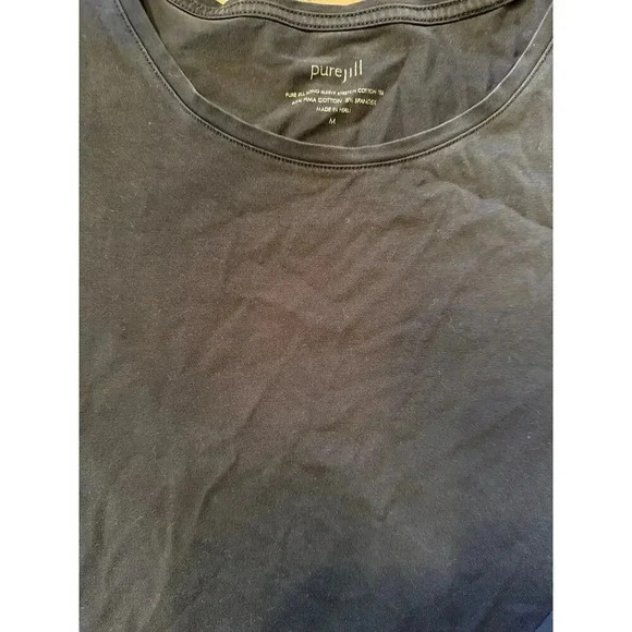 J.JILL black crewneck Pima cotton shirt size Medium M - Picture 2 of 2